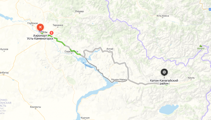 Katon-Karagay - Route map